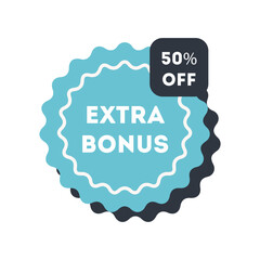 Sale offer price badge. Discount 50 percent