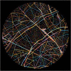 Colorful Map of Levallois-Perret, Hauts-de-Seine with all major and minor roads.