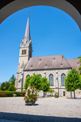 Cathedral of St. Florin, neo-gothic church in Vaduz, Liechtenstein