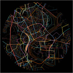 Colorful Map of Chalon-sur-Saone, Saône-et-Loire with all major and minor roads.