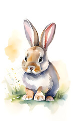 Fototapeta premium Watercolor portrait of bunny .