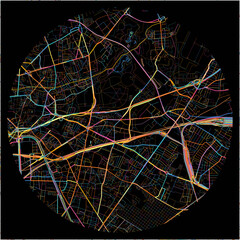Colorful Map of LaCourneuve, Seine-Saint-Denis with all major and minor roads.