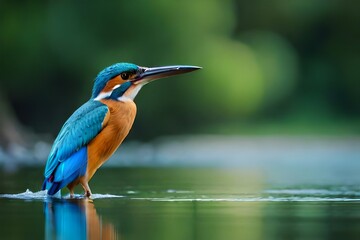 kingfisher on the branch AI Generated 