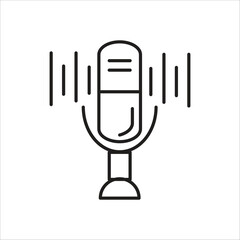 radio vector line icon template