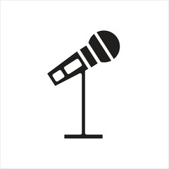 mic vector line icon template