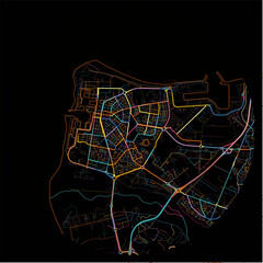 Colorful Map of LePort, Réunion with all major and minor roads.