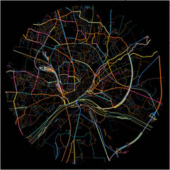 Colorful Map of Nevers, Nièvre with all major and minor roads.