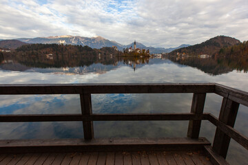 Lake Bled  Reflections in the Julian Alps, European Alps Bled, Radovljica Slovenia