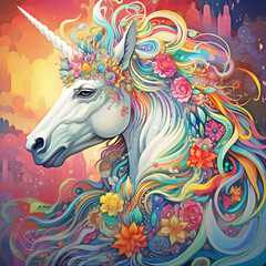 Arty unicorn.AI generated.