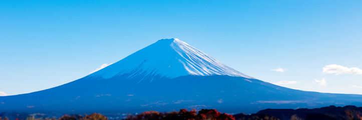 Mount Fuji in Japan Panoramic image 3D illustration