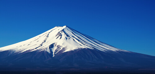 Mount Fuji in Japan Panoramic image 3D illustration