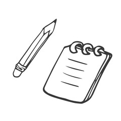 hand drawn doodle book and pen illustration vector