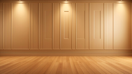 Empty golden backdrop for product presentation, mock up