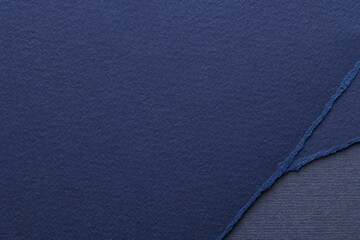 Fototapeta premium Art collage of pieces of ripped paper with torn edges. Sticky notes collection blue colors, shreds of notebook pages. Abstract background.