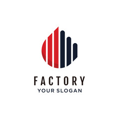 Factory logo design with creative idea concept for brand identity or business icon