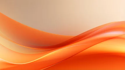 Zelfklevend Fotobehang 3D orange abstract wave background © Miftakhul Khoiri
