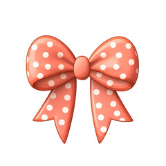 Polka dot bow tie. Clipart illustration created with Generative Ai technology