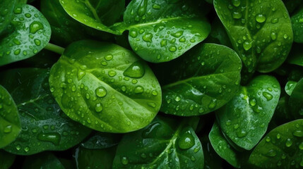 Top of view Fresh spinach leaves