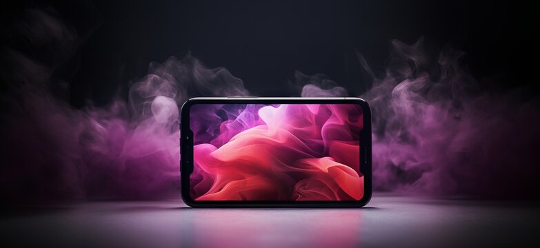 The Play of Light and Shadow: Abstract Digital Artwork on a Smartphone Screen