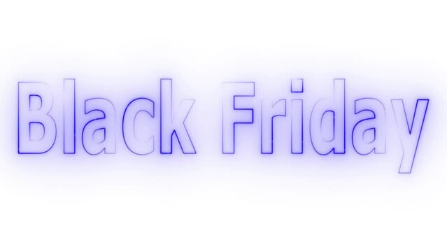 Blue color neon text Black Friday .