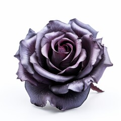 A beautiful pale purple rose. Isolated on white background. Generative AI.