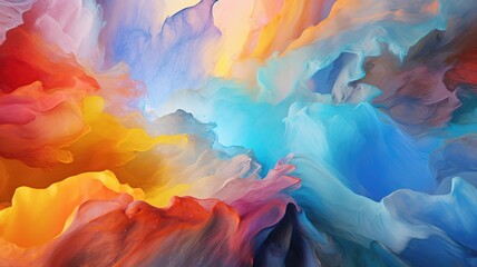 Different colors of paint blending together on a canvas, showing how unity can result in vibrant and captivating creations