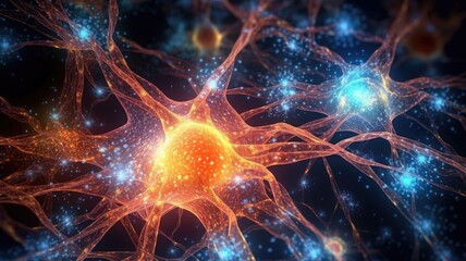 Neural pathways in a brain forming intricate patterns, metaphorically showing the connections within the human mind and how ideas link and spark