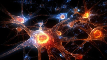 Neural pathways in a brain forming intricate patterns, metaphorically showing the connections within the human mind and how ideas link and spark