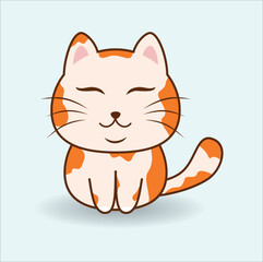 kawaii cat vector design suitable for t-shirt, logo, mug, sticker, etc.  Eps 10