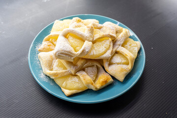 Puff pastry  pineapple tarts.food concept. dessert. bakery.