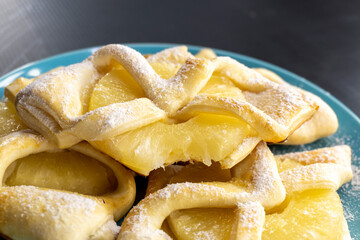 Puff pastry  pineapple tarts.food concept. dessert. bakery.