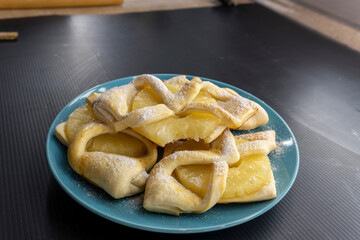 Puff pastry  pineapple tarts.food concept. dessert. bakery.