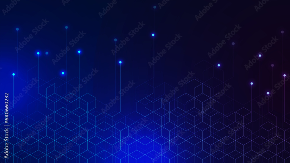 Poster abstract digital technology with connect dots and lines background for engineering, big data visuali