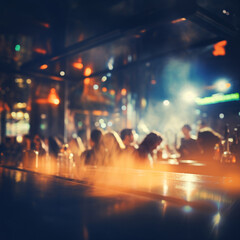 blurred people at a bar - obrazy, fototapety, plakaty