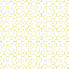 Vector Modern Seamless Sacred Geometry Pattern, yellow And White Abstract Geometric Background Illustration