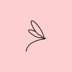 dragonfly logo outline vector illustration logo cute design © REIKY84