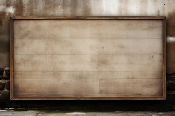 Blank billboard on the wall