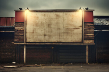 Blank billboard on the wall