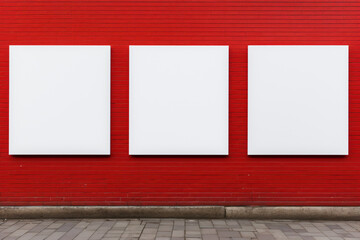 Blank billboard on the wall
