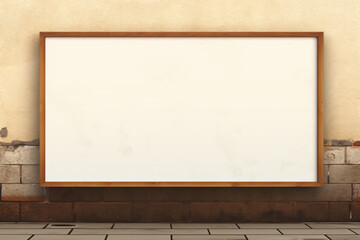 Blank billboard on the wall