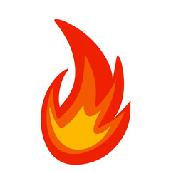 Cartoon flame. Fire fireball, red hot campfire, burn power fiery silhouettes. Vector illustration 