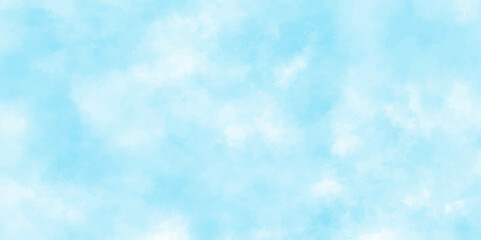 Abstract shinny Summer seasonal natural cloudy blue sky background,Hand painted watercolor shades sky clouds, Bright blue cloudy sky vector illustration.