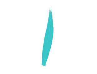 Turquoise stroke brush on white background for art draw