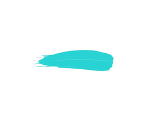 Beautiful turquoise watercolor smear brush isolated on white for art painting