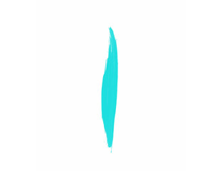 Turquoise watercolor brush on white background for draw
