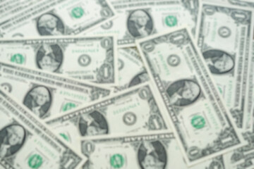 Many banknotes blur background