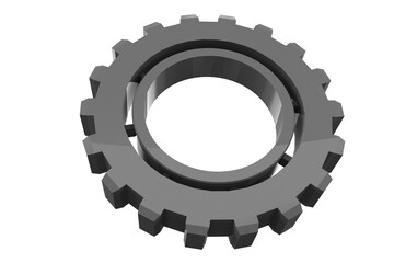 Digital png illustration of gray cog on transparent background