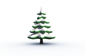 Digital png illustration of fir tree with snow on transparent background