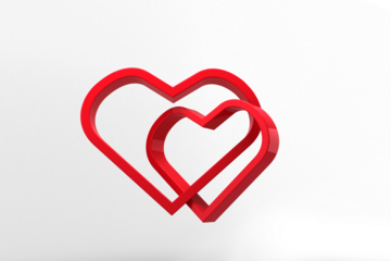 Digital png illustration of red hearts on transparent background