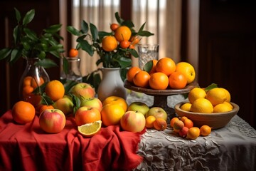 fruit is served on the table
